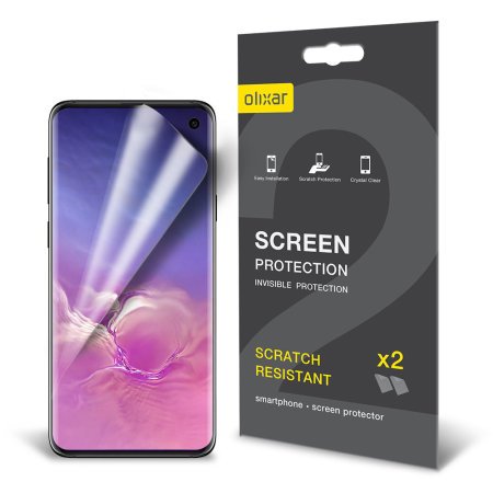 Olixar Samsung Galaxy S10 Film Screen Protector 2-in-1 Pack