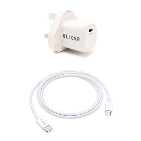 Olixar Basics White Mini 20W USB-C Charger & 1m USB-C to USB-C Cable